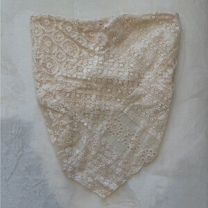 Free People Cream Lace Bandeau Crop Top